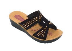 Wholesale Footwear Fashion Platform Rhinestone Sandals For Women Sole Open Toe In Color Black Size 6-11