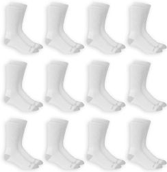 Wholesale Footwear Mens Fruit Of The Loom Crew Socks White