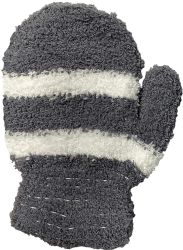 Wholesale Footwear Yacht And Smith Kids Unisex Fuzzy Mittens In Assorted Striped Colors