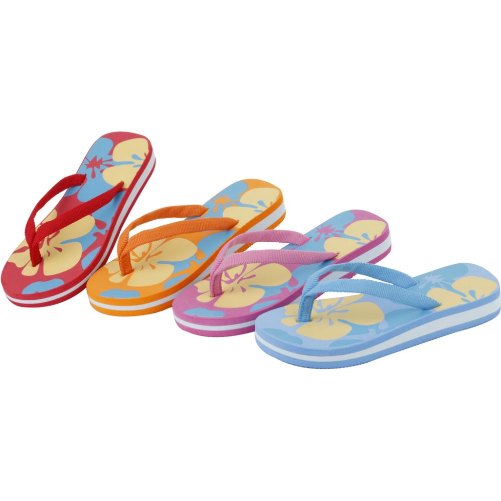 Wholesale Footwear Girls Flower Printed Flip Flop Assorted Colors