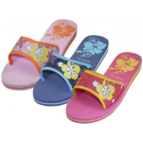 Wholesale Footwear Women's Floral Print Slide Slipper