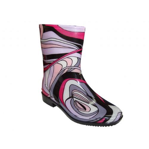 Wholesale Footwear Lady Mid Abstract Wave Rainboot
