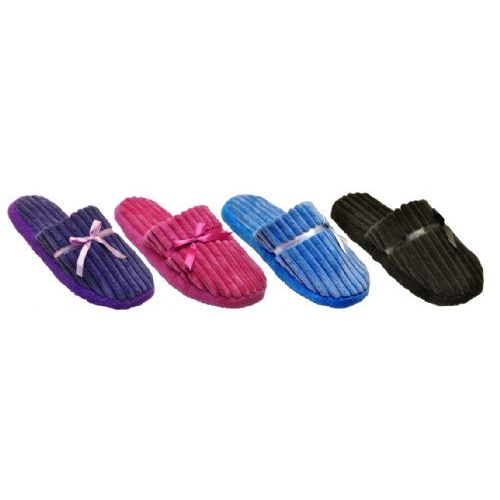 Wholesale Footwear Ladies Plush Slipper With Corduroys Texture