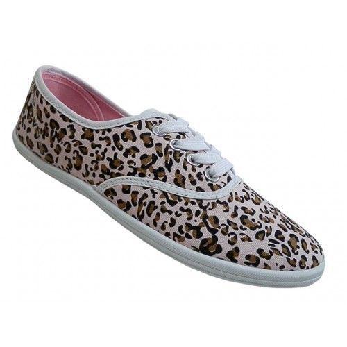 Wholesale Footwear Women's Print Canvas Shoes Cheetah Print | Distributor