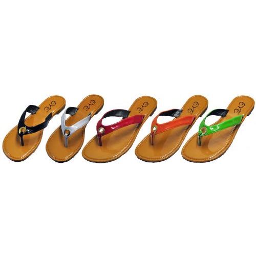 Wholesale Footwear Ladies Color Strap Flip Flop With Loop Design