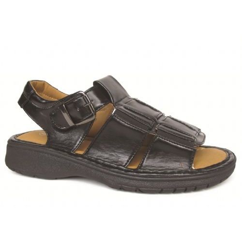 Wholesale Footwear Men's Pu Fishermen Black Sandals