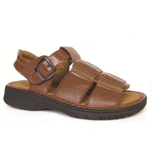 Wholesale Footwear Men's Pu Fishermen Brown Sandals