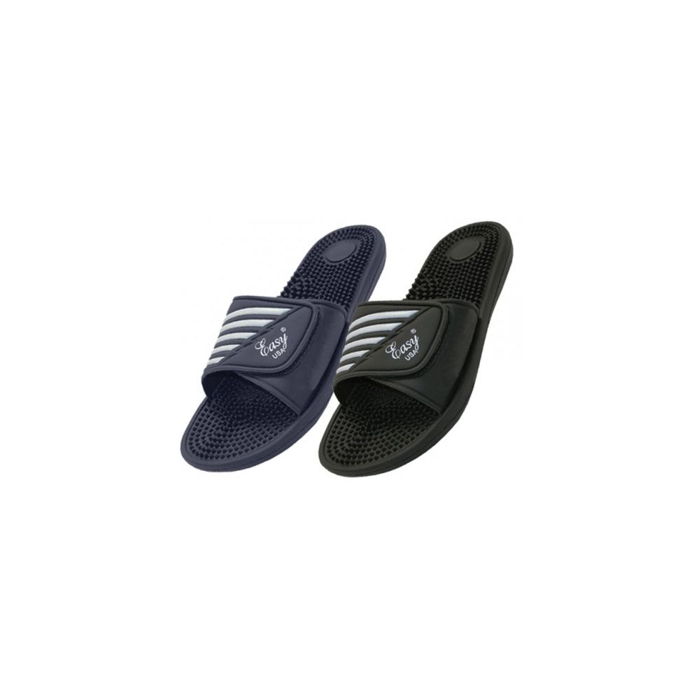 Wholesale Footwear Men's Velcro With Massage In Sole Shower Slides