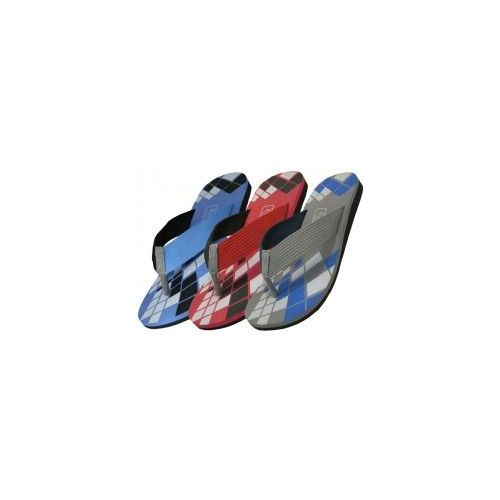 Wholesale Footwear Men's Checkered Sport Flip Flops