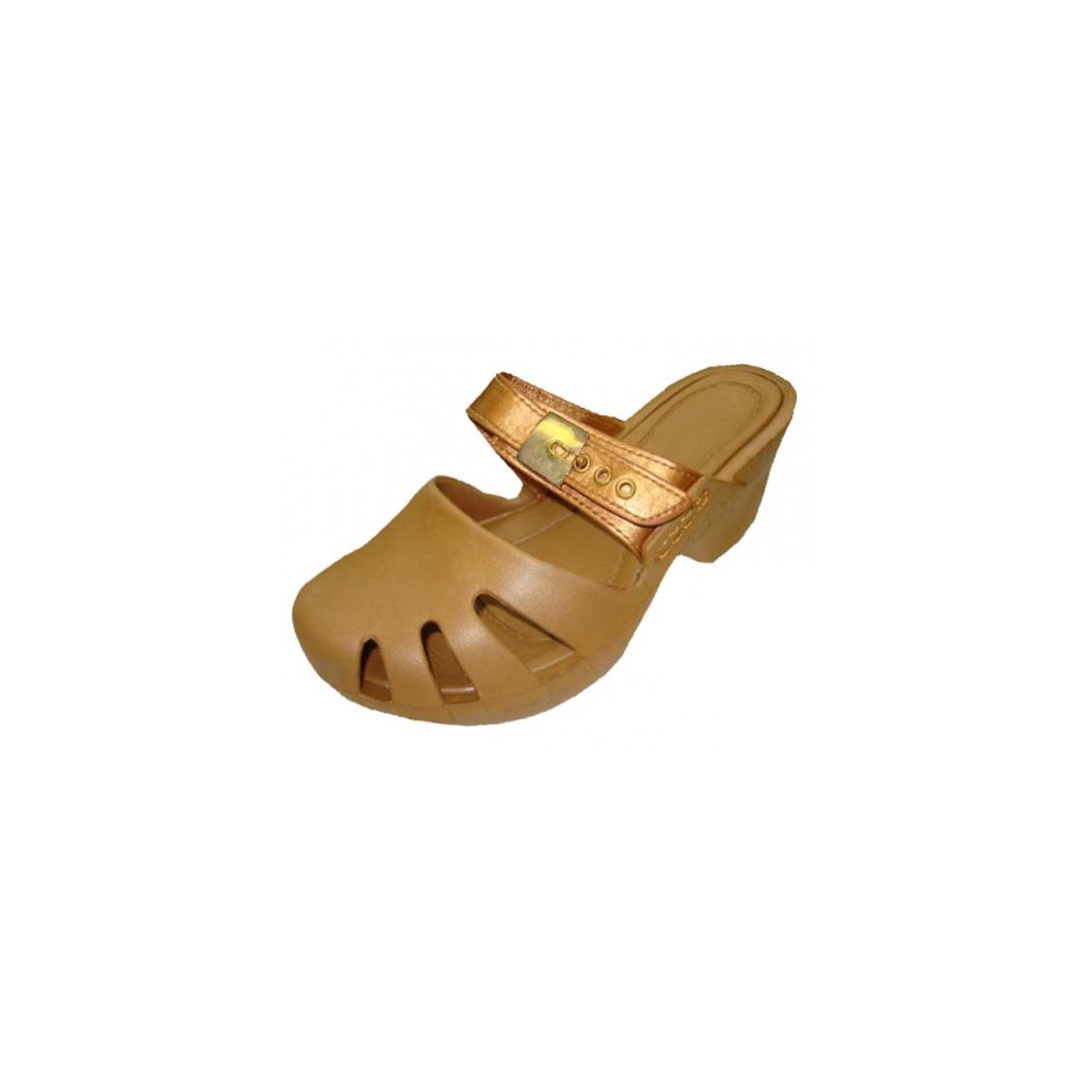 Wholesale Footwear Girl's Wedge Clogs In Gold
