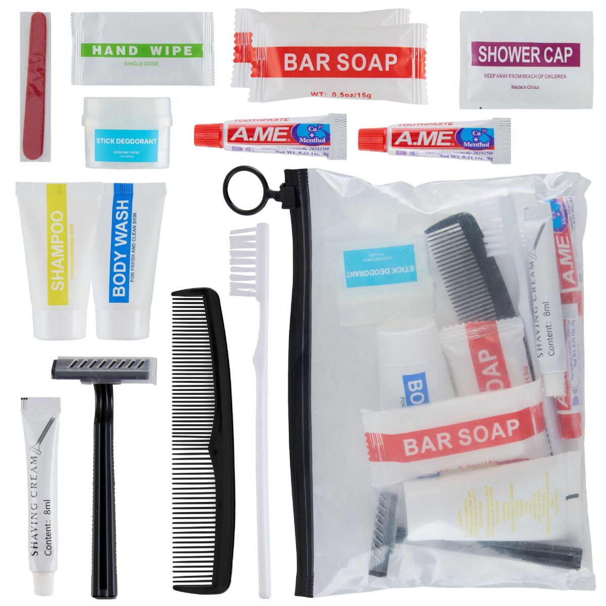 Wholesale Footwear 15 Piece Detention Supply Hygiene Kit