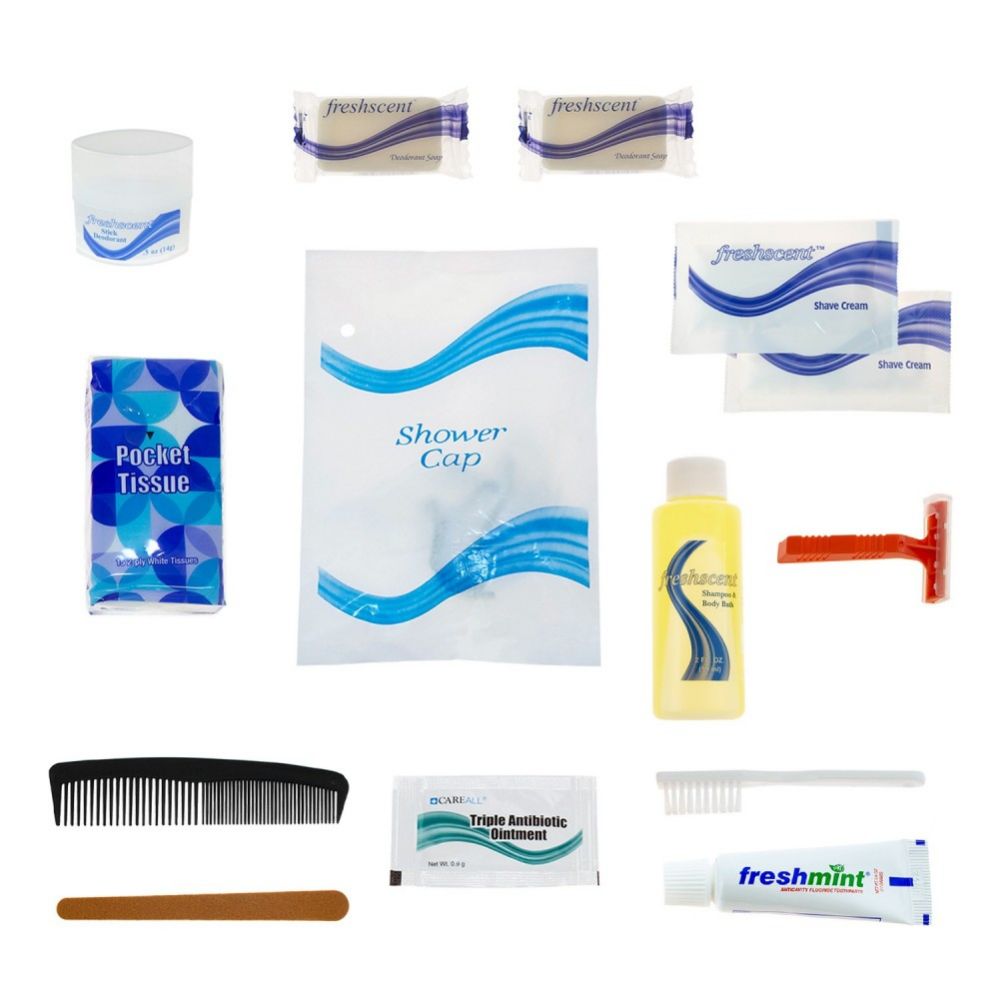 Wholesale Footwear 15 Piece Detention Supply Hygiene Kits, Charity