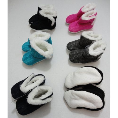 Wholesale Footwear Knitted Lined Booties W NoN-Slip Bottom