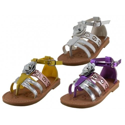 Wholesale Footwear Girl's 3d Rose Sandals