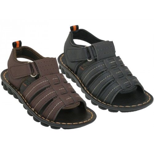 Wholesale Footwear Boy's Soft Man Made Leather Upper Velcro Sandals