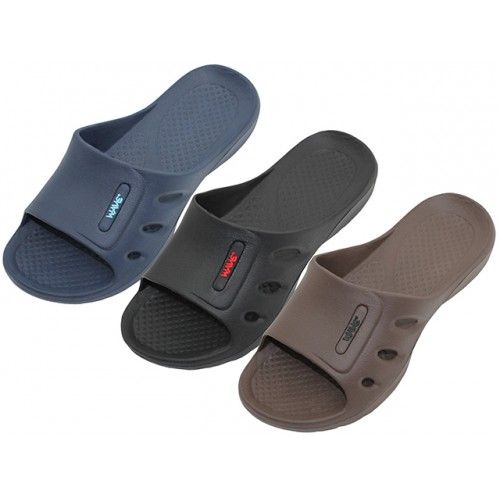 Wholesale Footwear Men's Sport Slide Sandals Assortment Black Navy And Brown