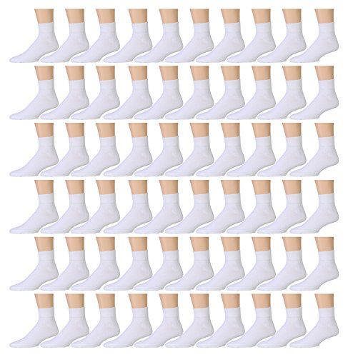 Wholesale Footwear Yacht & Smith Men's Cotton Sport Ankle Socks Size 10-13 Solid White