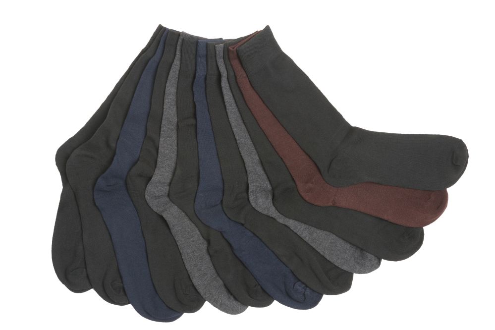 Wholesale Footwear Mens Solid Color Dress Socks