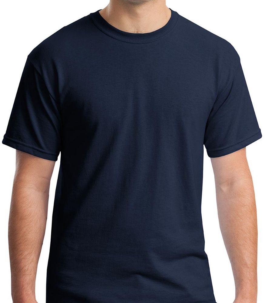 Wholesale Footwear Mens Cotton Short Sleeve T Shirts Solid Navy Blue Size S