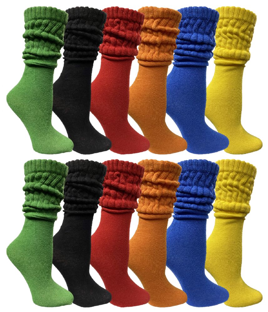 Wholesale Footwear Yacht & Smith Slouch Socks For Women, Assorted Colors Size 9-11 - Womens Crew Sock