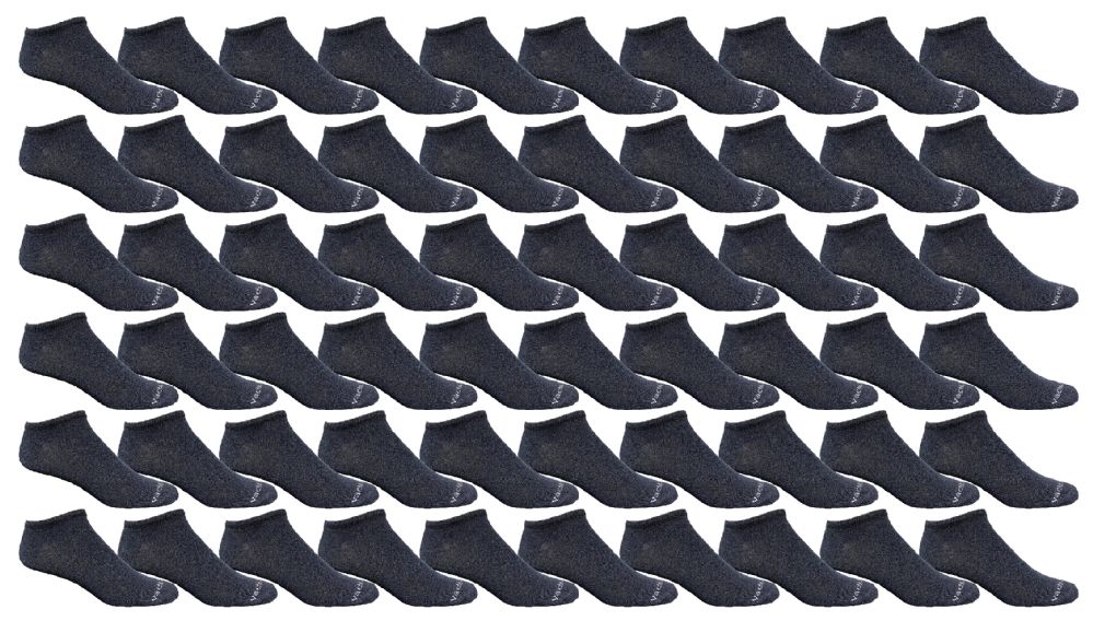 Wholesale Footwear Yacht & Smith Women's Poly Blend Light Weight No Show Loafer Ankle Socks Solid Navy
