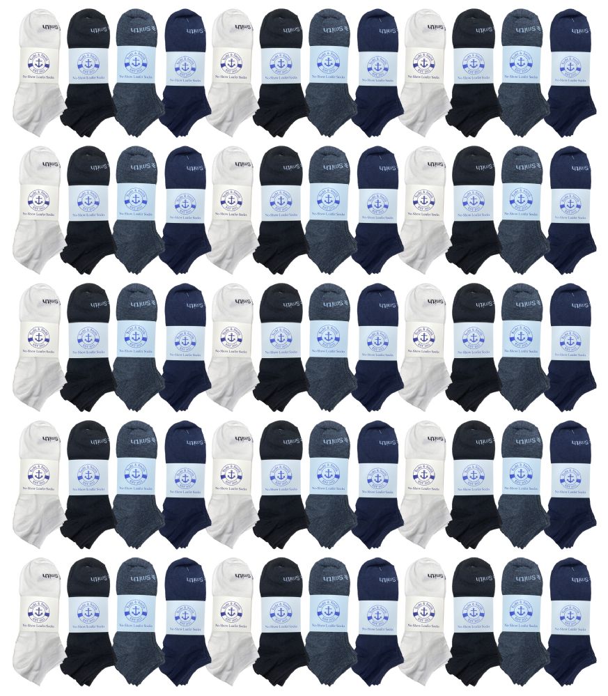 Wholesale Footwear Yacht & Smith Womens Light Weight No Show Ankle Socks Solid Assorted 4 Colors
