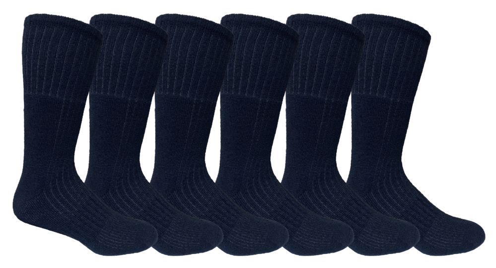 Wholesale Footwear Yacht & Smith Men's Army Socks, Military Grade Socks Size 10-13 Solid Black Bulk Buy