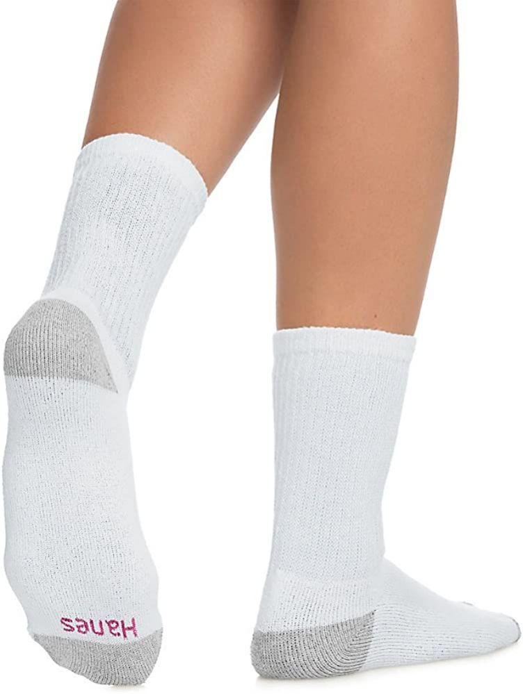Wholesale Footwear Hanes Crew Sock For Woman Shoe Size 4-10 White