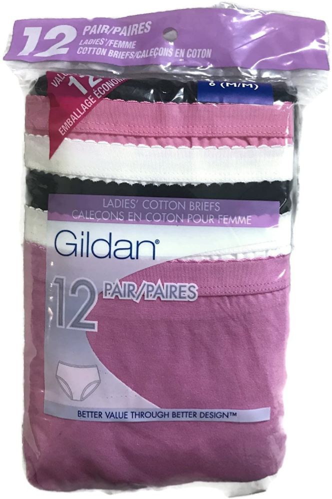 Wholesale Footwear Gildan Assorted Colors Womens Cotton Bikinis Size Small