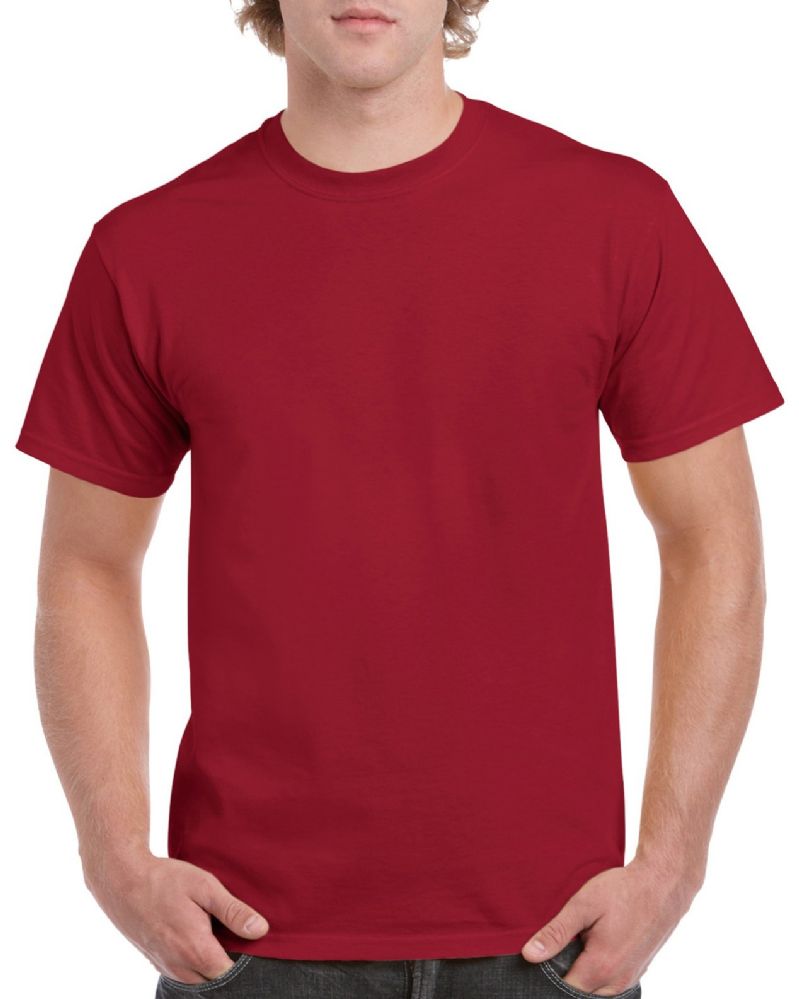 Wholesale Footwear Mens Cotton Crew Neck Short Sleeve T-Shirts Red, X-Large