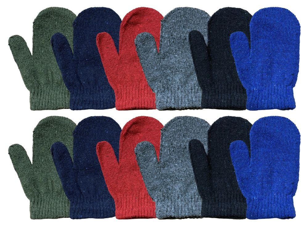 Wholesale Footwear Yacht & Smith Kids Striped Mitten With Stretch Cuff Ages 2-8