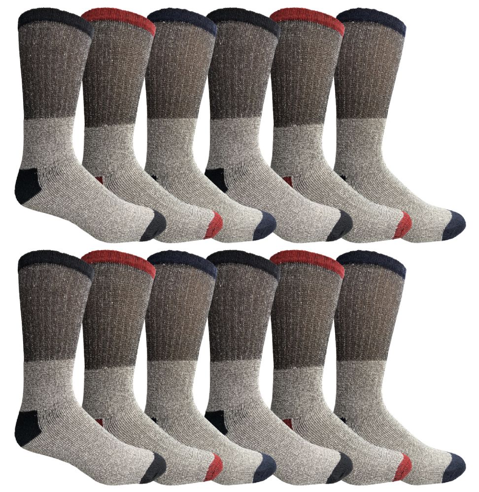 Wholesale Footwear Yacht & Smith Mens Warm Cotton Thermal Socks, Sock Size 10-13