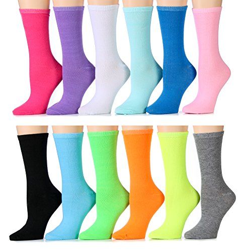 Wholesale Footwear Yacht & Smith Women's Thin Assorted Colors Crew Socks