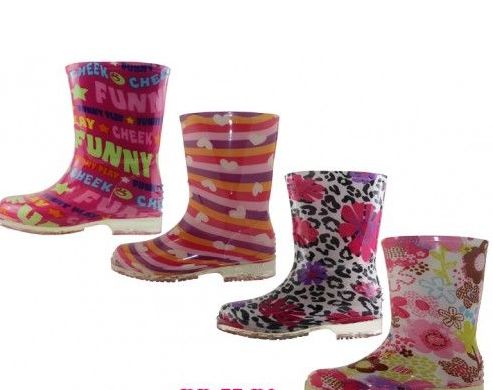 Wholesale Footwear Children's Water Proof Print Rubber Rain Boots