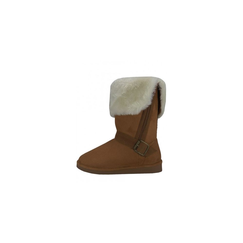 Wholesale Footwear Women's Winter Boots With Faux Fur Lining And Side Zipper In Brown