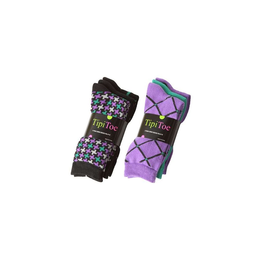 Wholesale Footwear Tipi Toe Women's Crew Socks