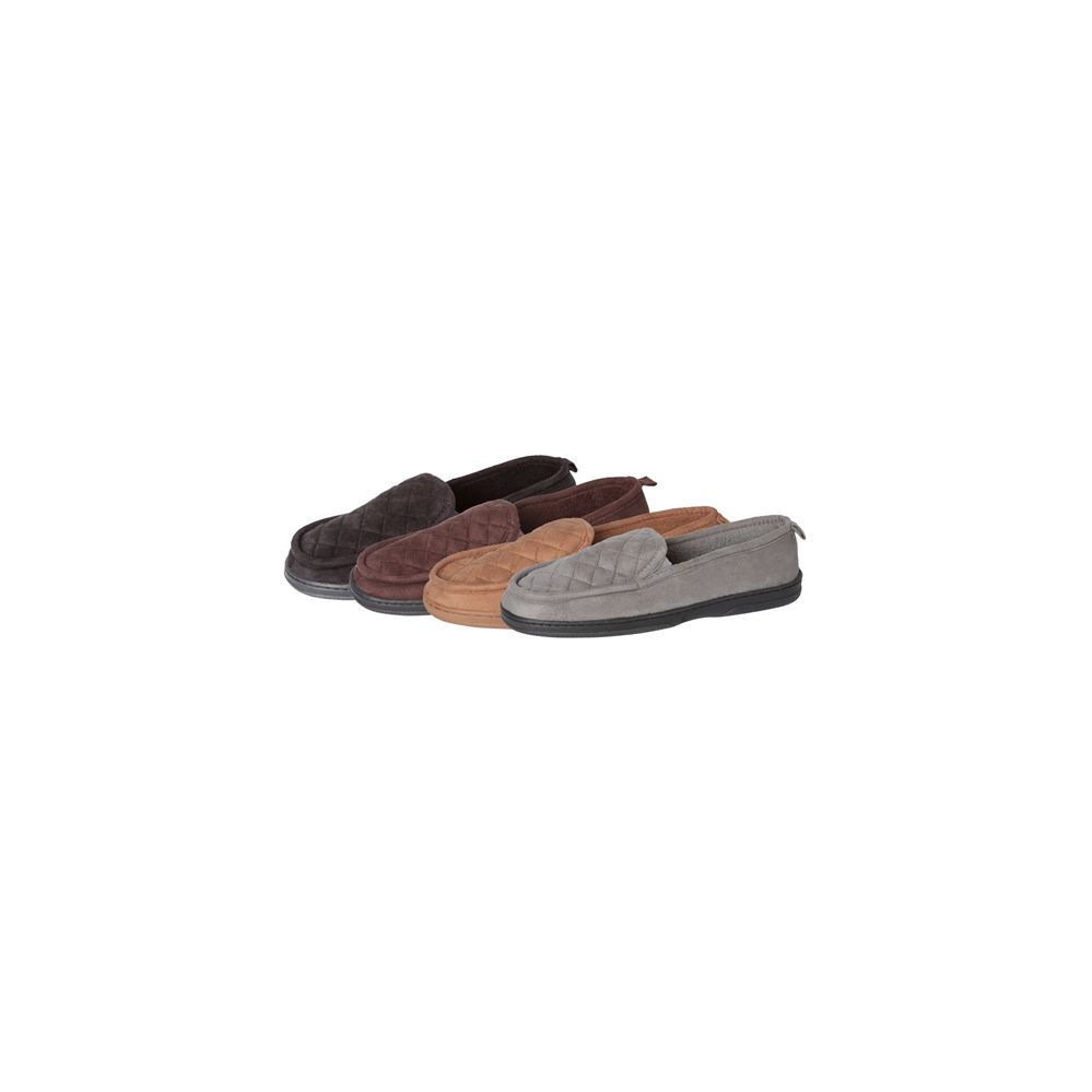 Wholesale Footwear Men's Quilted Closed Back Slippers