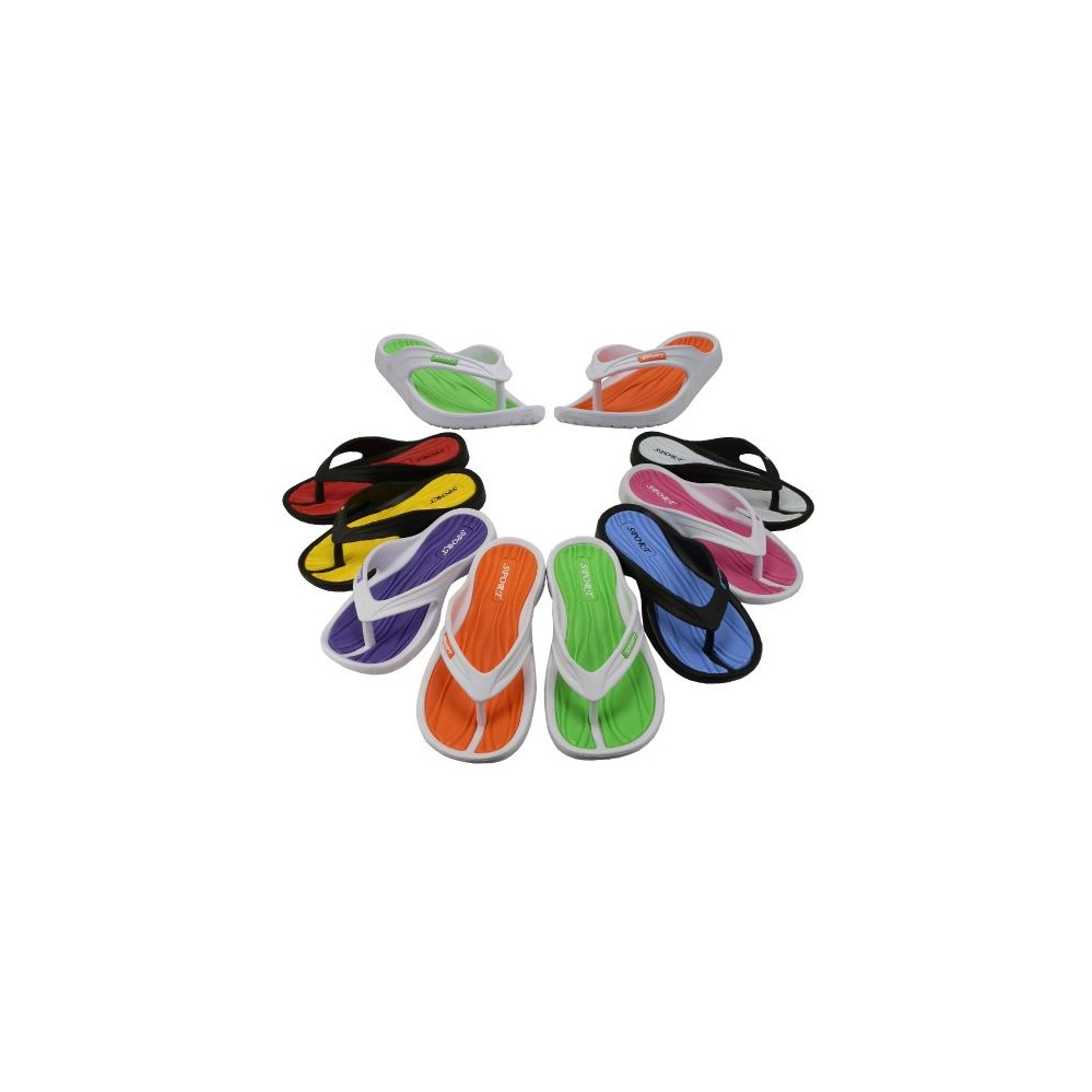 Wholesale Footwear Girl's Sport Multi Colors Flip Flops