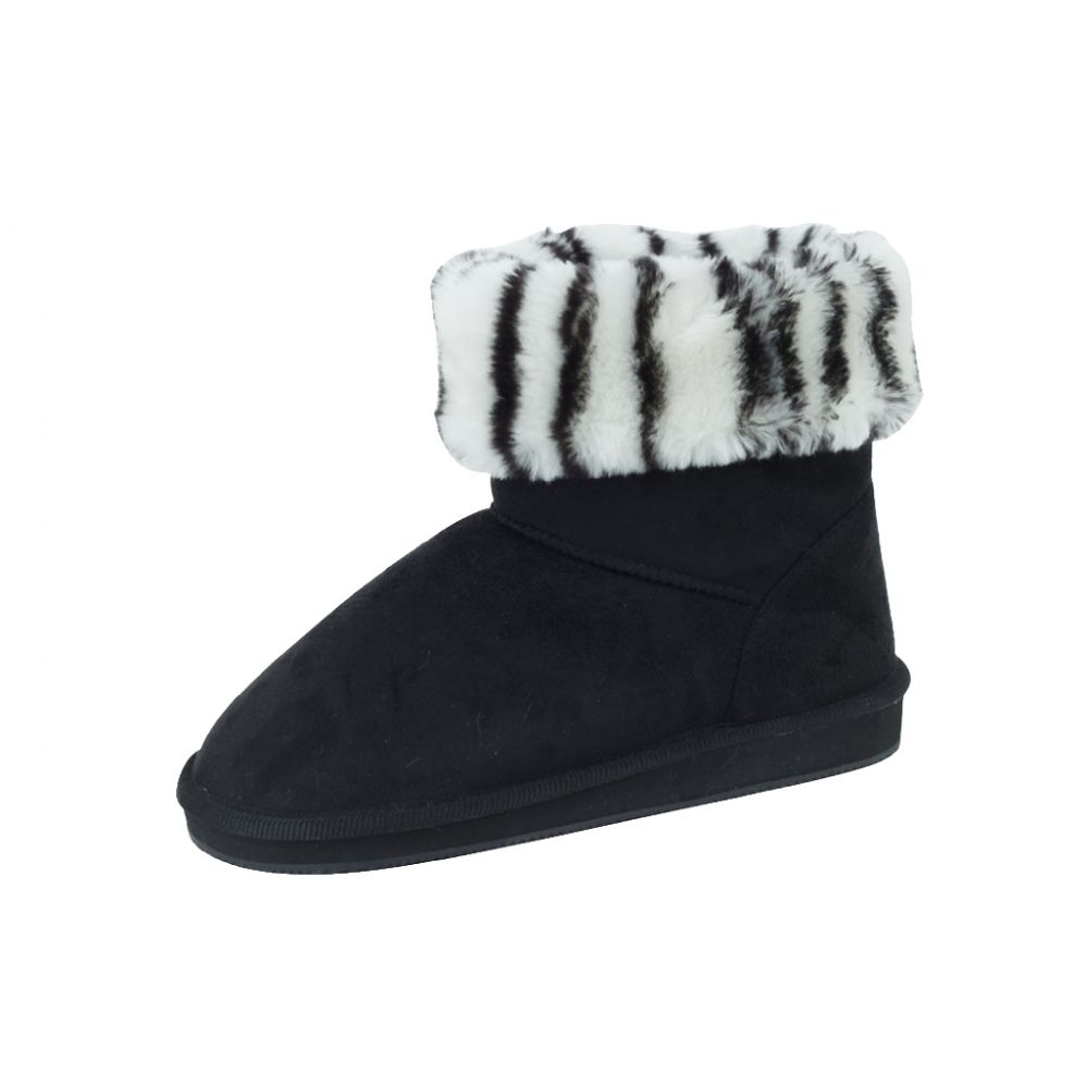 Wholesale Footwear Ladies Winter Boot Black Zebra Size 6-11