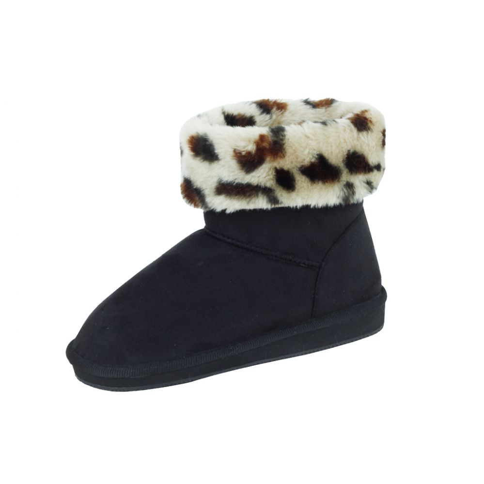 Wholesale Footwear Ladies Winter Boot Black Leopard Size 6-11