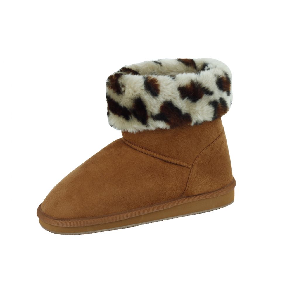 Wholesale Footwear Ladies Winter Boot Camel/leopard Size 6-11