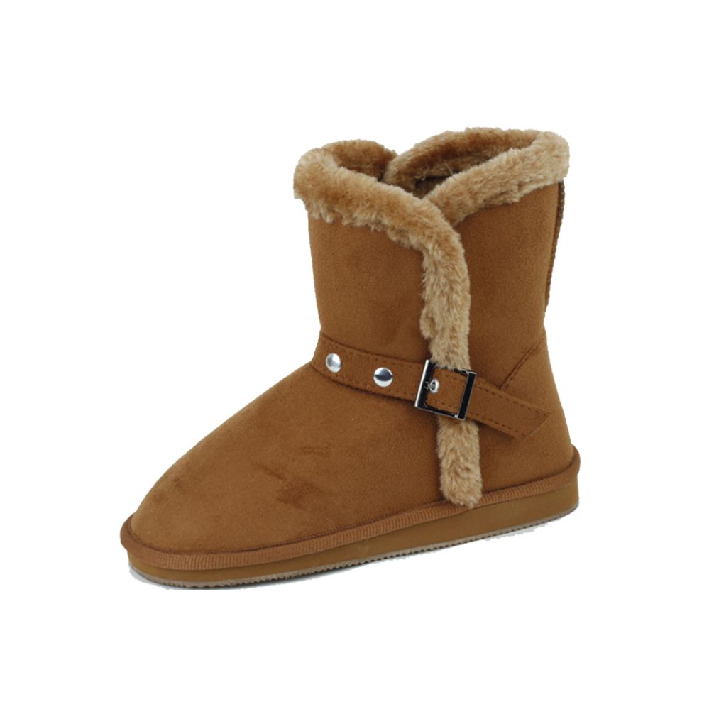 Wholesale Footwear Ladies Faux Far Lining Winter Boot Camel Color