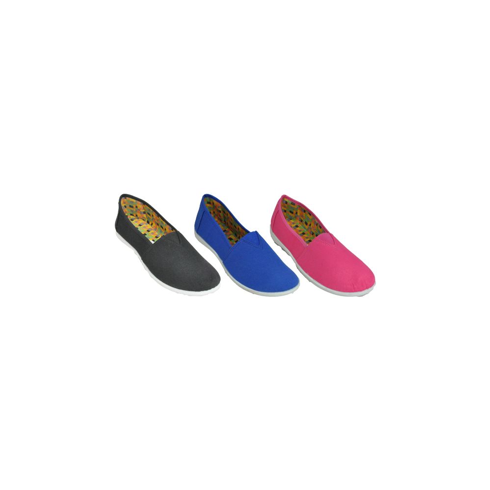 Wholesale Footwear Woman's Assorted Color Canvas Sneaker Flat