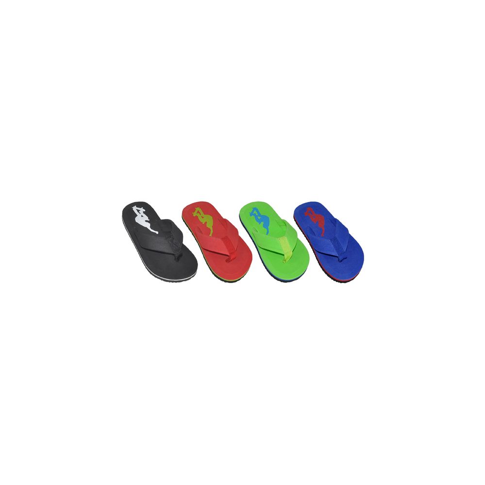 Wholesale Footwear Boys Assorted Color Printed Logo Flip Flop