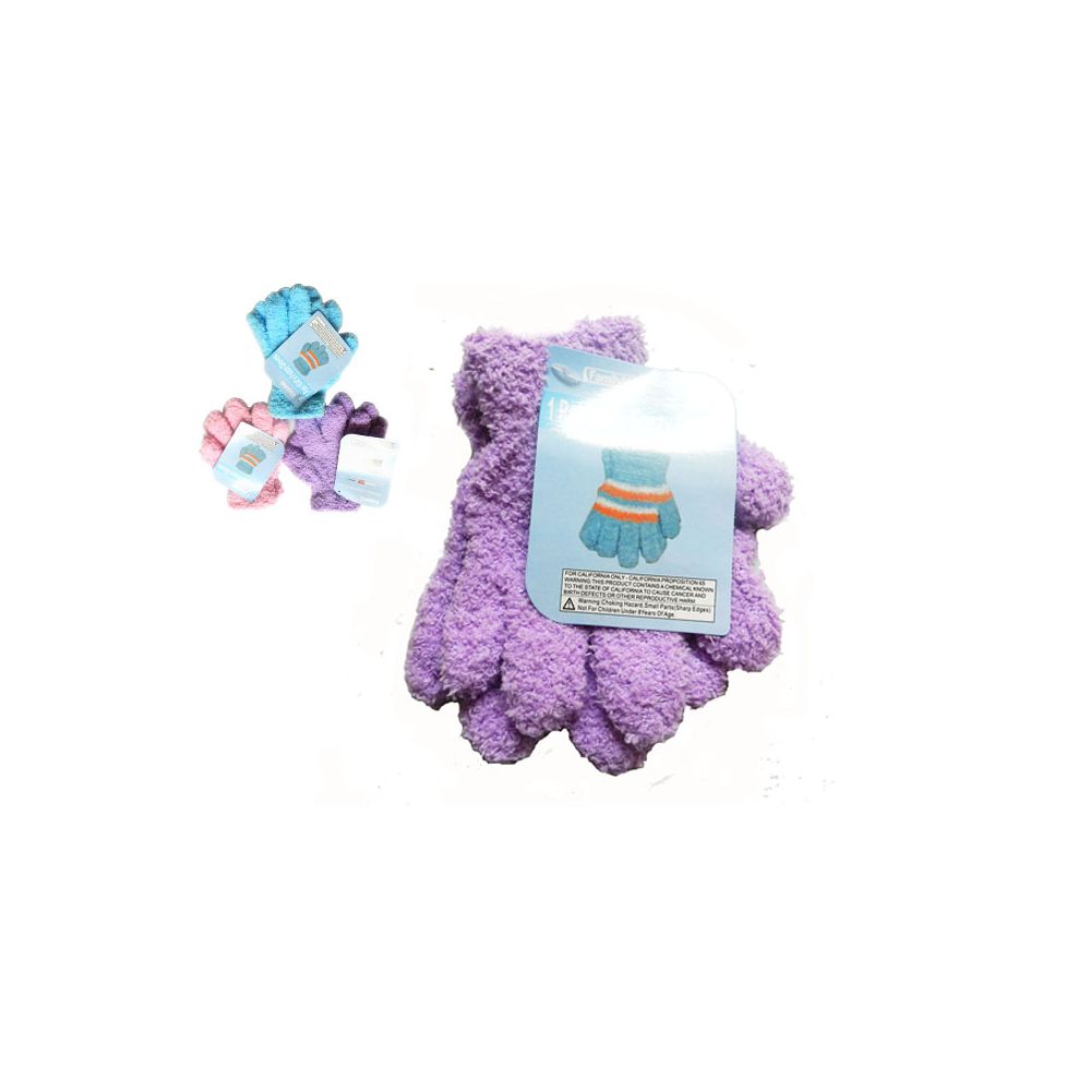 Wholesale Footwear Gloves Fuzzy 1pr Kid 18g Strip Children