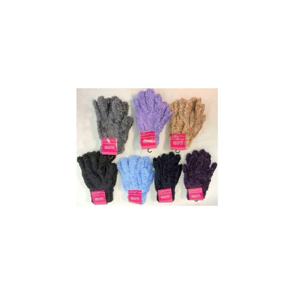 Wholesale Footwear Adult Unisex Fuzzy Glove Assorted Colors