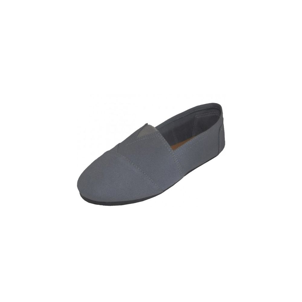 Wholesale Footwear Men's Canvas Slip On In Grey Sizes 7-12