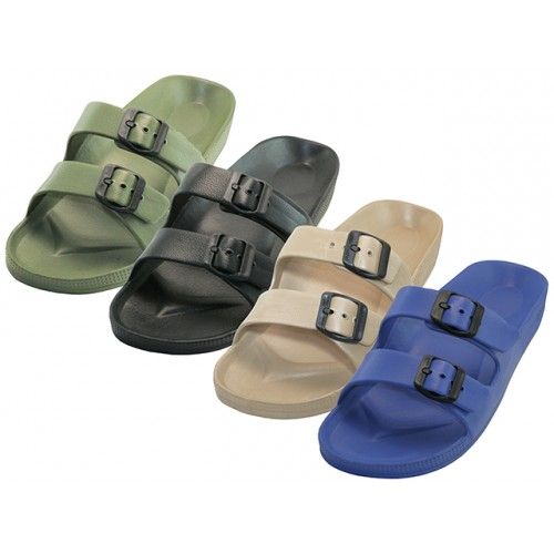Wholesale Footwear Men's Double Strap With Side Buckle Sandals