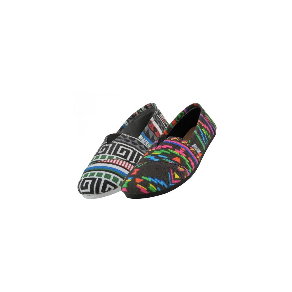 Wholesale Footwear Women's Canvas Printed Canvas Slip On Aztec Print Only