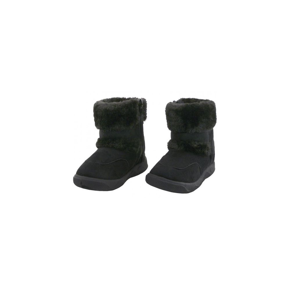 Wholesale Footwear Baby's Zippered Winter Boots Black Color